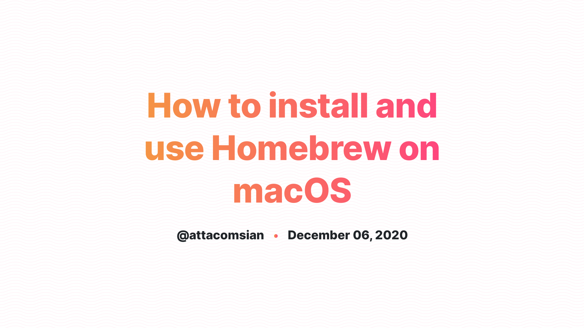mac os install brew for use