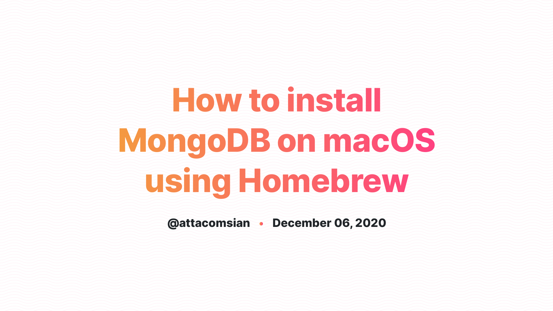 mac brew install mongodb