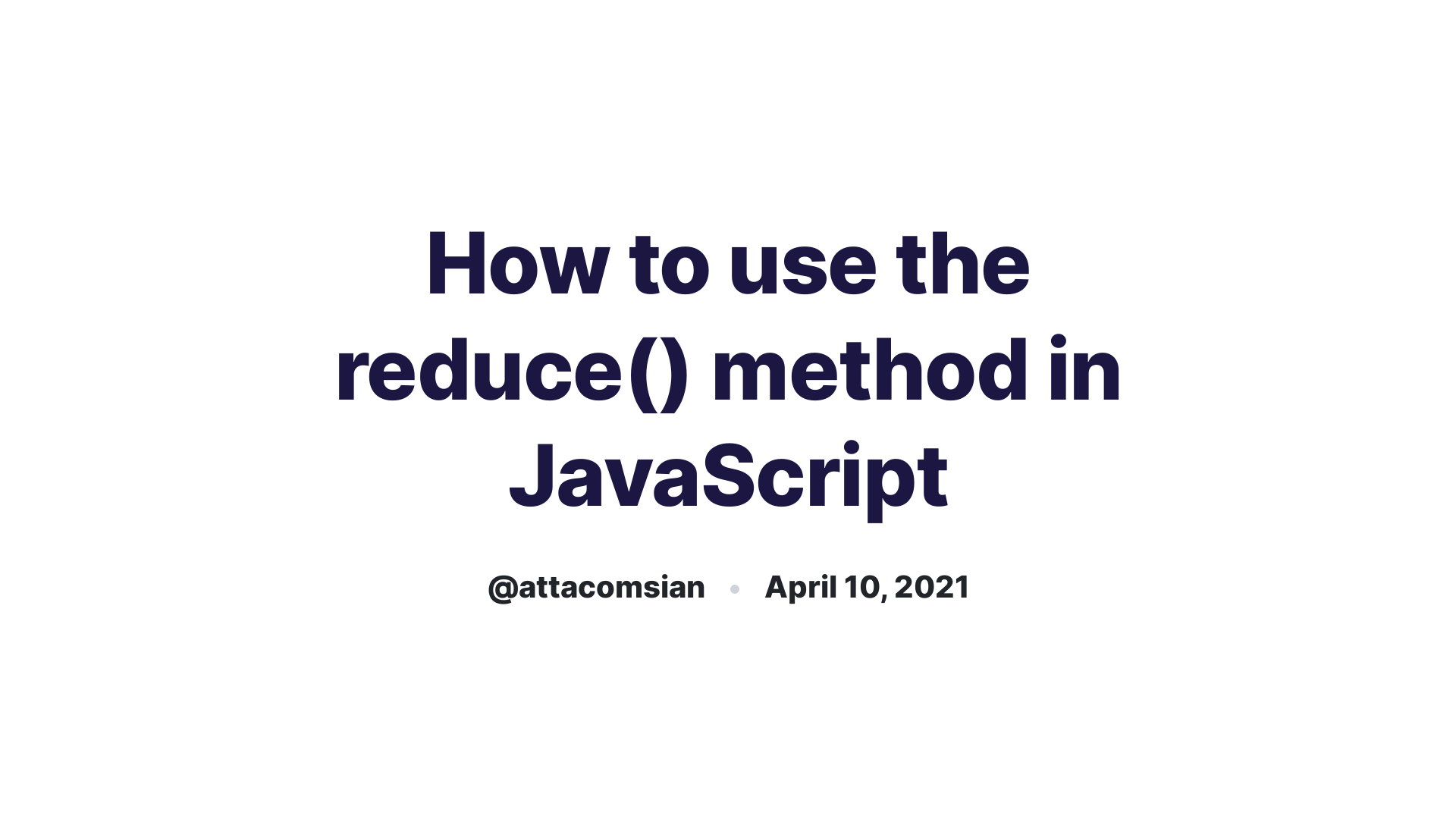 Average Method In Javascript