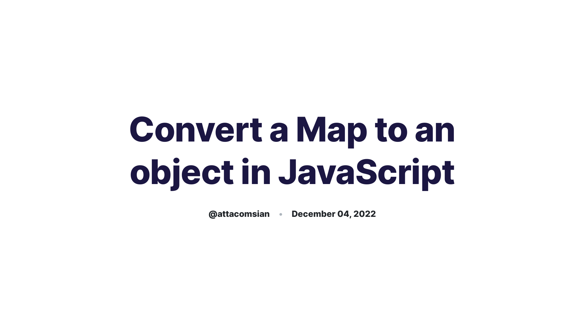 Javascript Convert Map To Object 