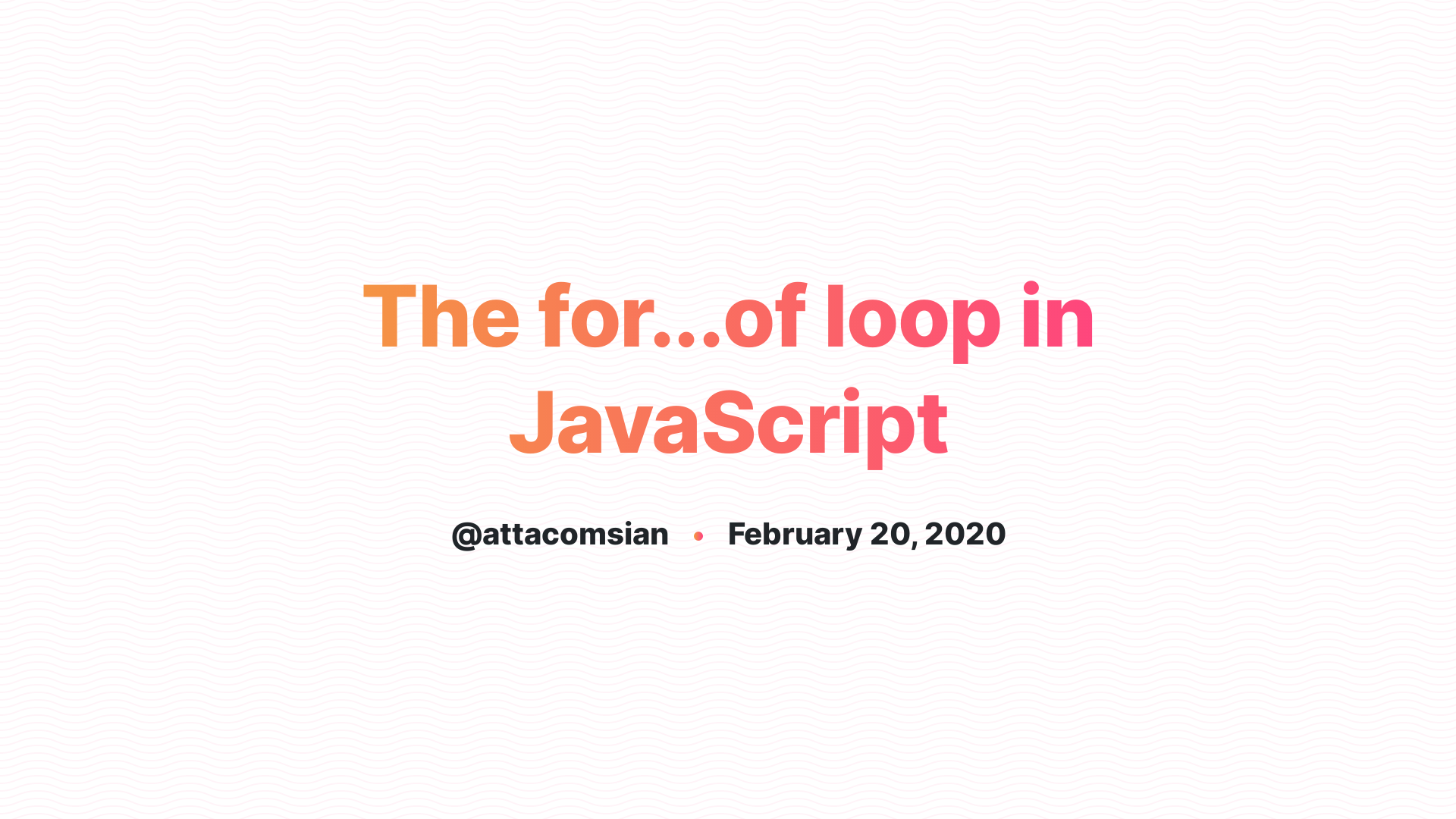 for of loop javascript