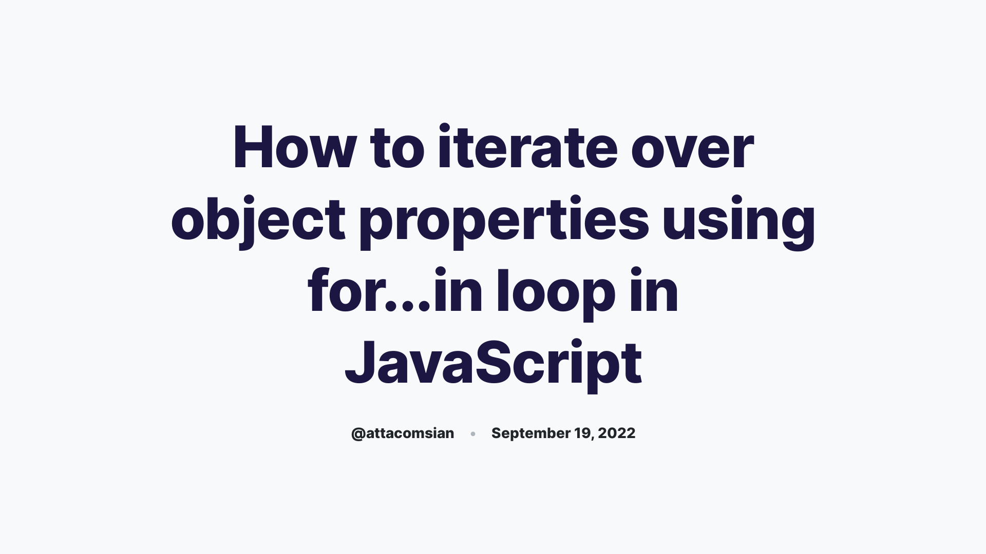 Javascript Loop Thru Object Properties