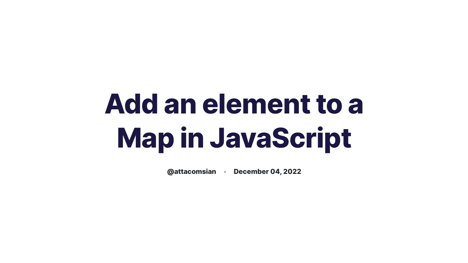 Add An Element To A Map In JavaScript