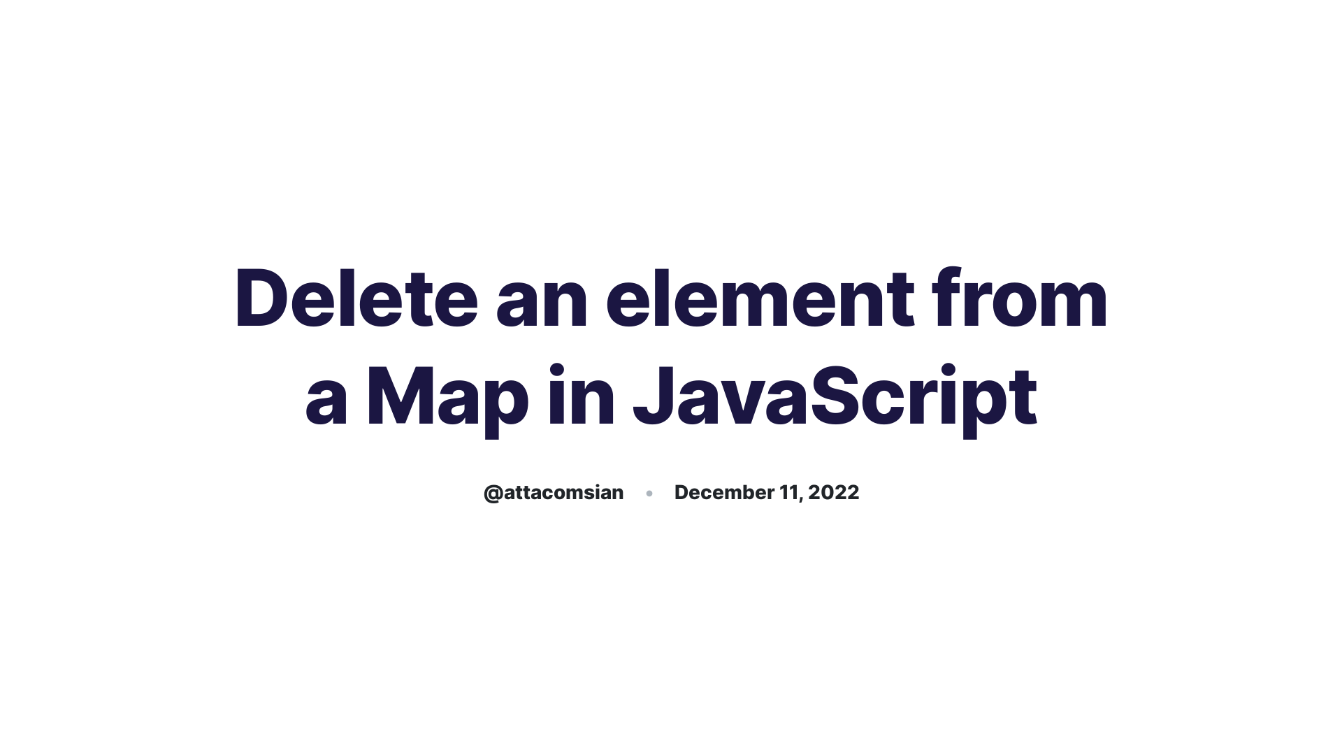 Delete An Element From A Map In JavaScript