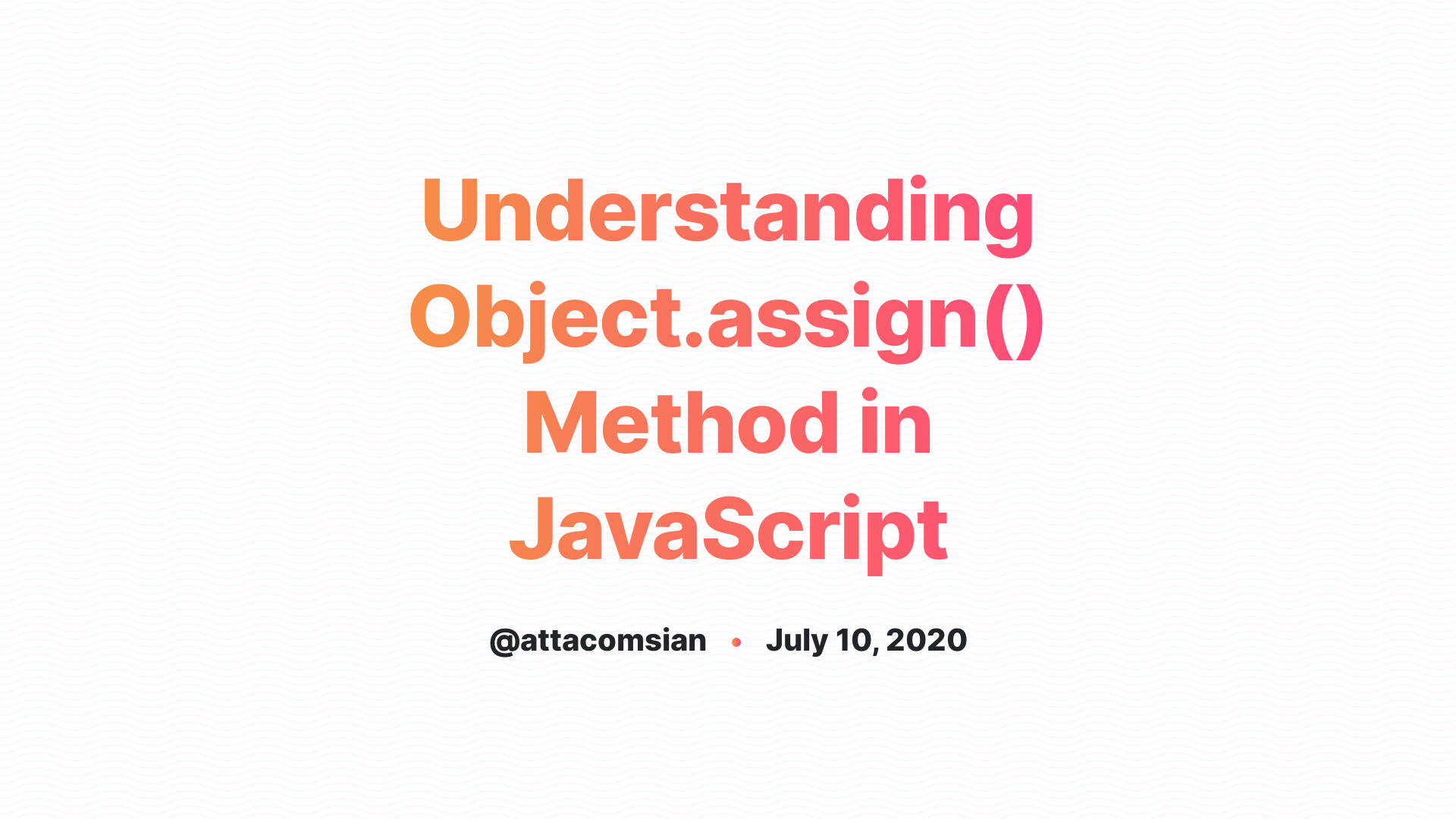 assign in javascript object