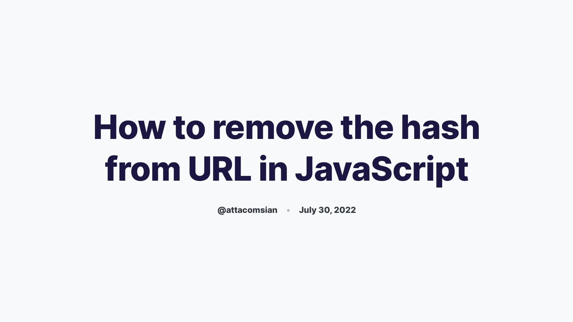 how-to-remove-the-hash-from-url-in-javascript