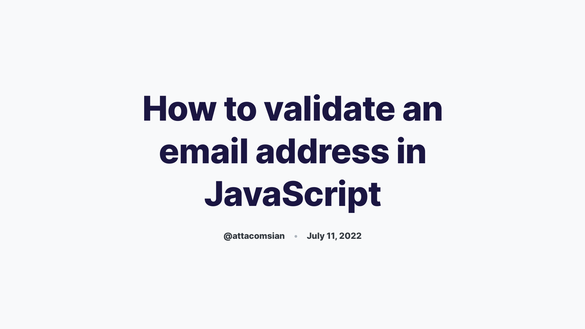 how-to-validate-an-email-address-in-javascript