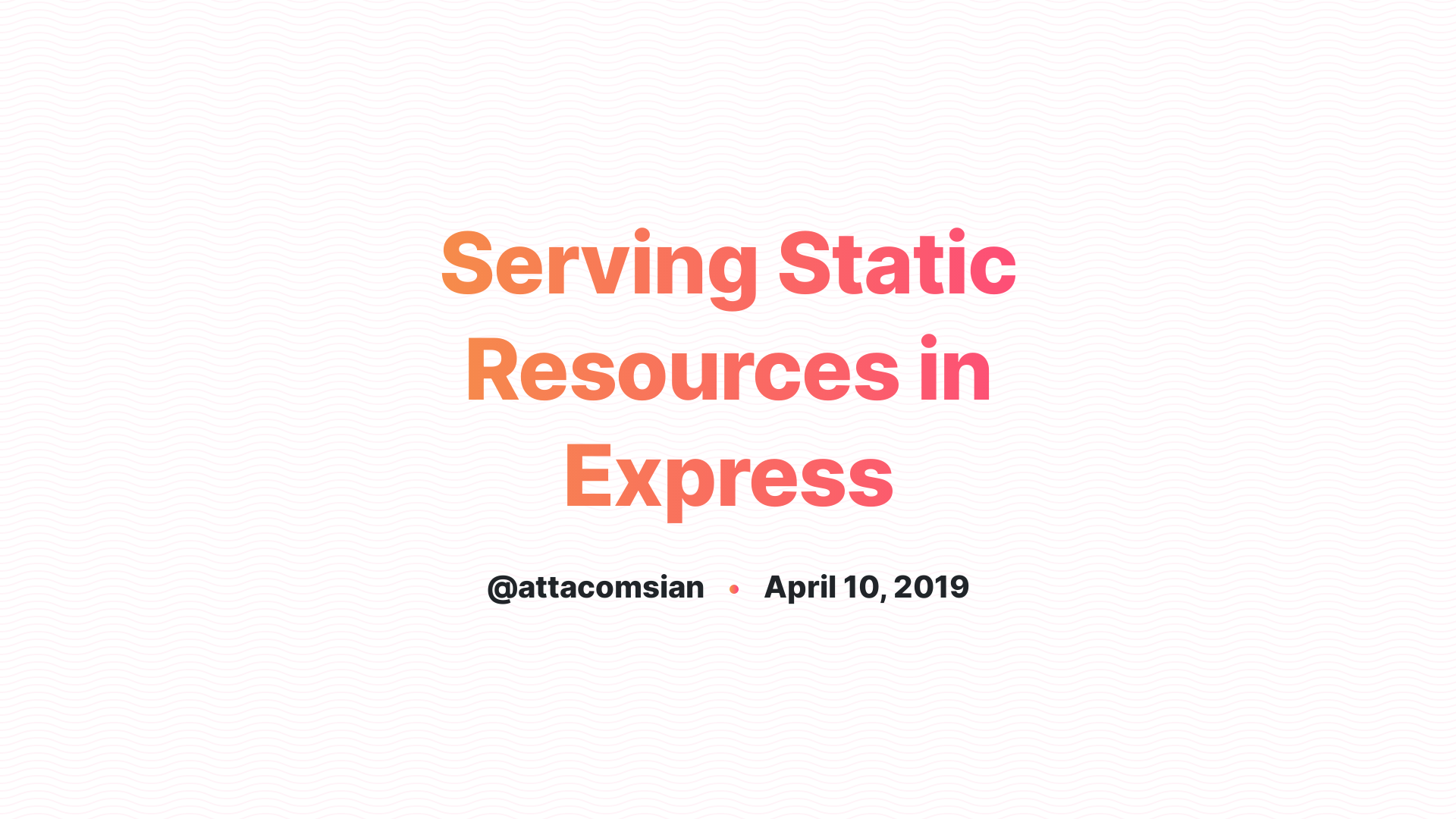 How to serve static resources in Express